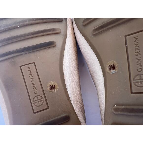 Giani Bernini Dailyn Beige Leather Slip On Casual Comfort Loafer Shoes Sz 9M - Picture 13 of 13